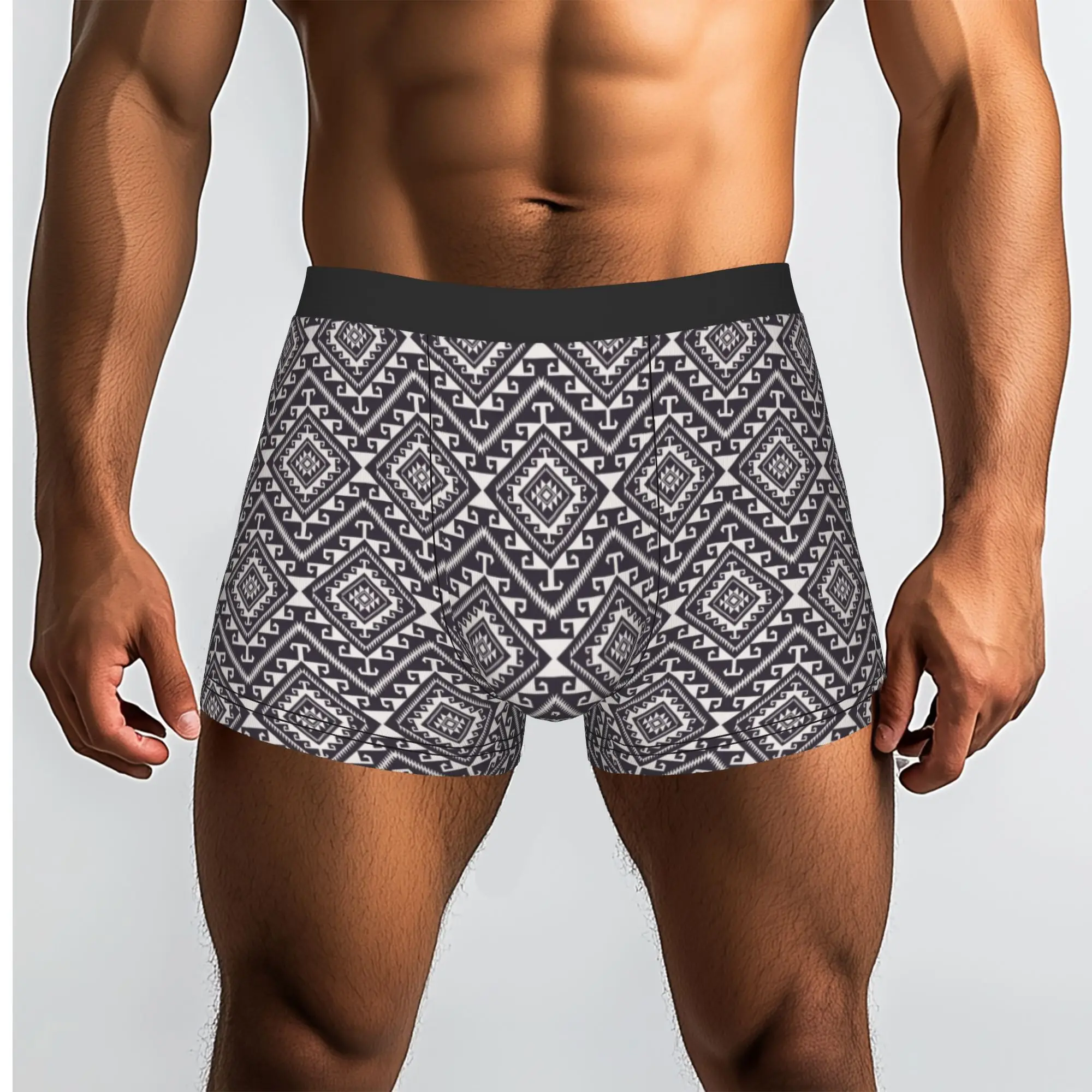 Custom Native Aztec Southwestern Pattern Underwear Men Breathable  Boxer Briefs Shorts Panties Soft Underpants For Homme