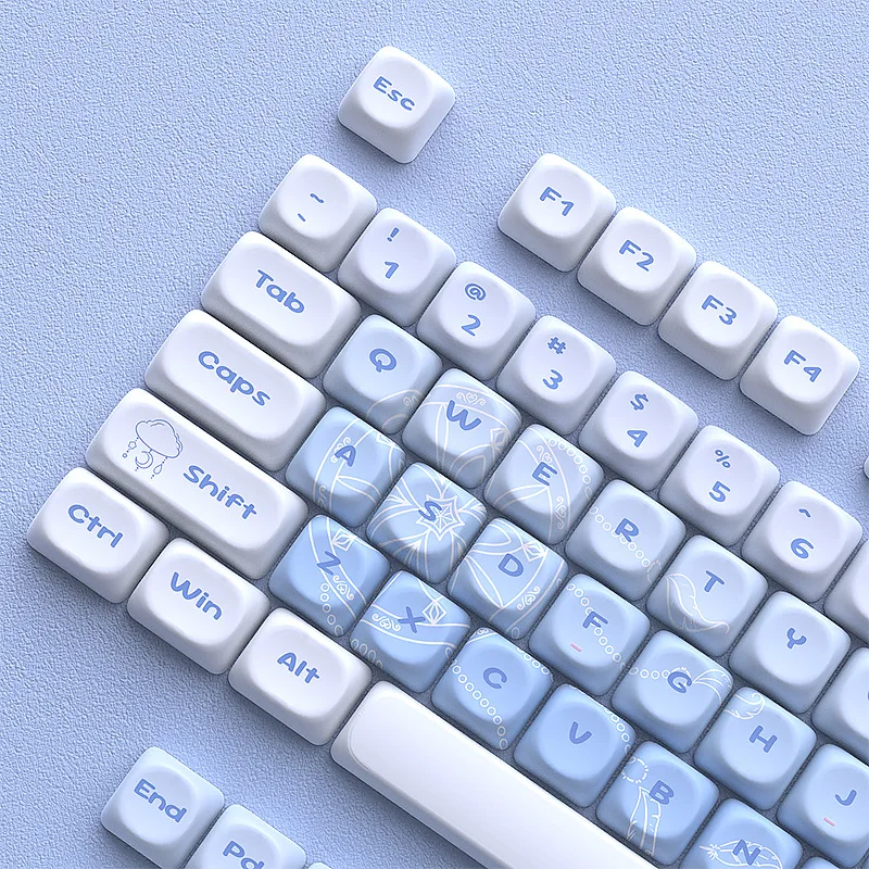 

Dream Catcher Star Shower Blue Keycap Five-sided Hot Sublimation MOA Height Small Full Set of 120 + Keys PBT