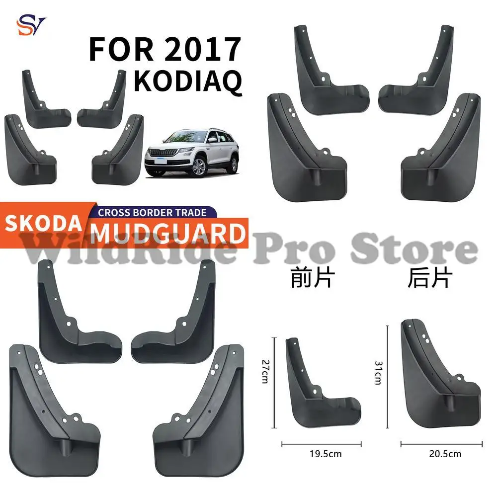 

Front and Rear Mud Flaps for 2017 Skoda Kodiaq Easy Installation PP Plastic Tire Protection