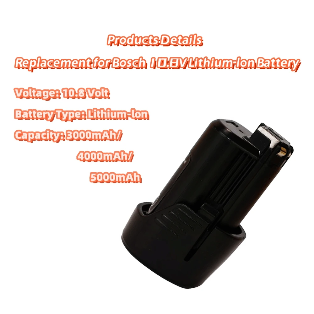 New 10.8V Li-ion 3000/4000/5000mAh Rechargeable Power Tool Battery for BOSCH Cordless Electric Screwdriver BAT411 BAT412 BAT4