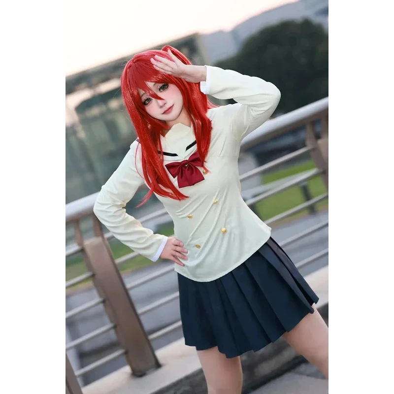 Hn8 ikuyo kita traje anime bocchi the rock cosplay vestido peruca vermelha saia meias jk uniforme carnaval festa cos terno para meninas 8...gf