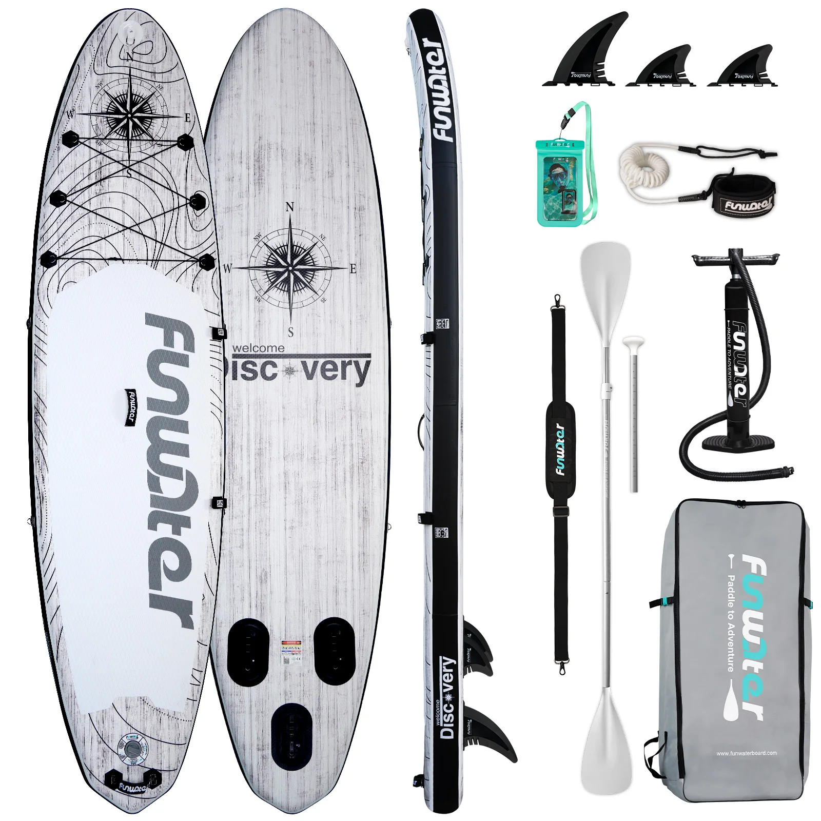 FUNWATER Inflável Stand Up Paddle Board 335*83*15cm Prancha de remo Prancha de remo antiderrapante para esportes aquáticos com acessório