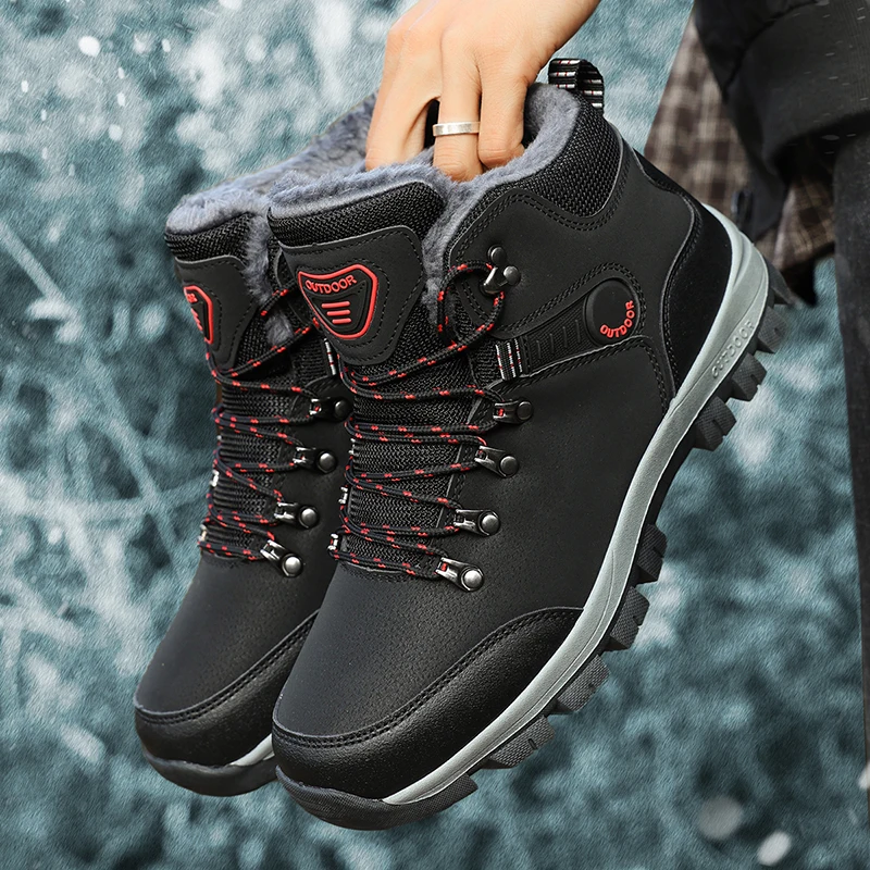 

Men's Hiking Shoes Waterproof Leather Outdoor Men Boots Wear-resistant Men Trekking Walking Hunting Tactical Sneakers