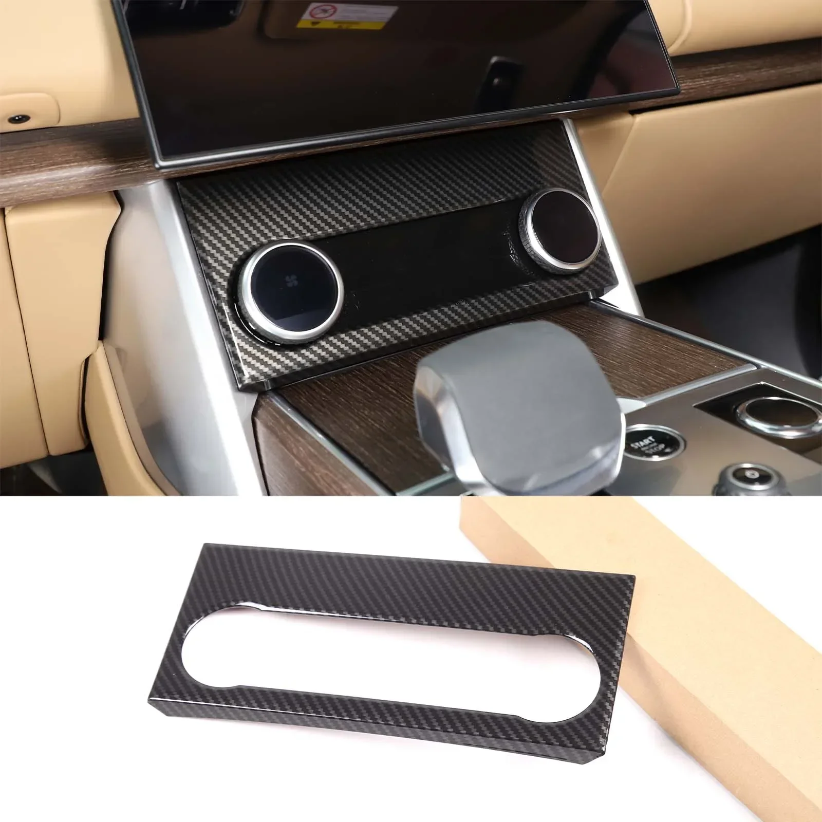 

For Range Rover Vogue 2023+ ABS Carbon Fiber Style Car Air Conditioning Adjustment Panel Frame Decorative Sticker