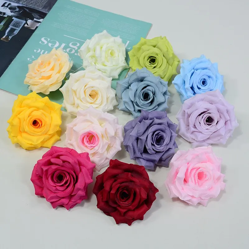 

9CM 13Color Artificial Silk Diamond Rose Flower Heads For DIY Party Wedding Wall Vine Bouquet Hat Shooting Decorative Supplier