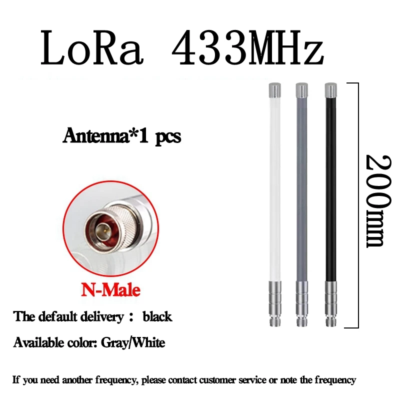 Anpassbare LoRa-Gateway-Antenne für den Außenbereich, Omni 433MHz Glasfaser-Antenne für drahtloses Datenübertragungsmodul, große Reichweite, N-Stecker – Detail 6