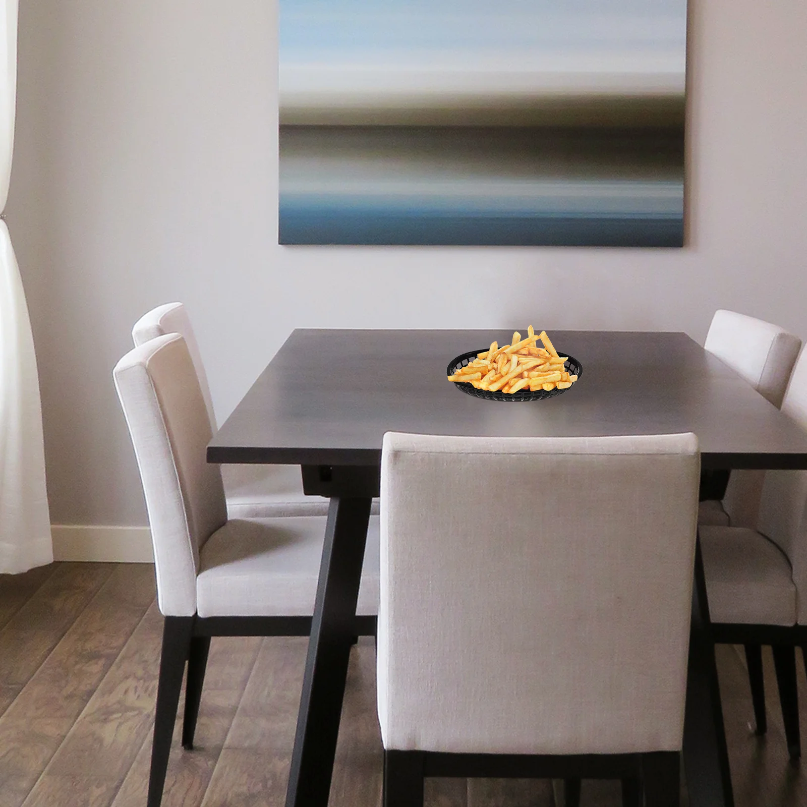 

4Pcs Oval Shape Snack Trays PP Fruit Baskets for Home Office Cafe Fast Food Storage of Chips Burgers Fruits Easy Maintenance