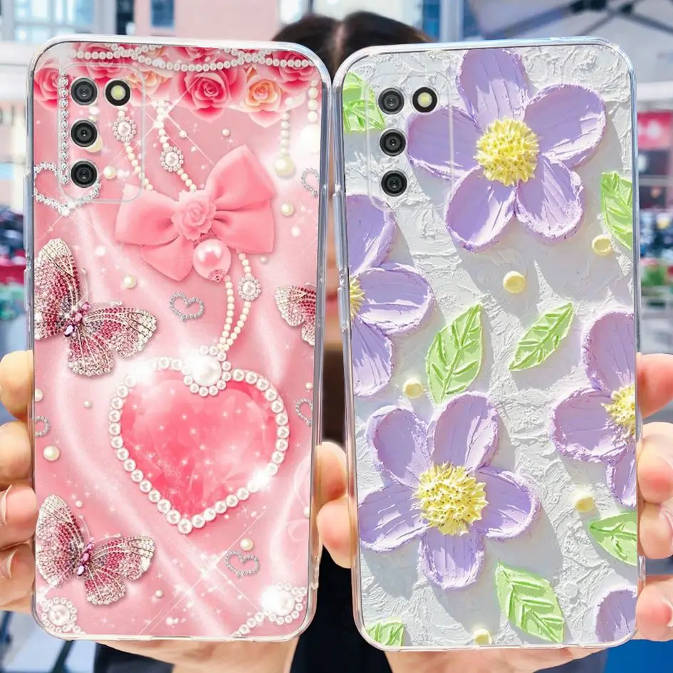 For Samsung Galaxy A02S Case Popular Flower Butterfly Soft Silicone Back Cover For Samsung A 02S Phone Case M02S SM-A025F Fundas