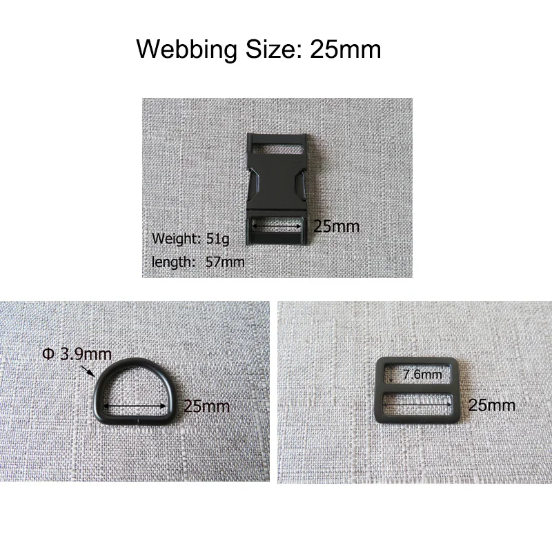 1 Set Strong Metal Buckle D Rings Release Belt Adjuster Sliders For Dog Pet Collar Harness Sewing Accessory Hardware