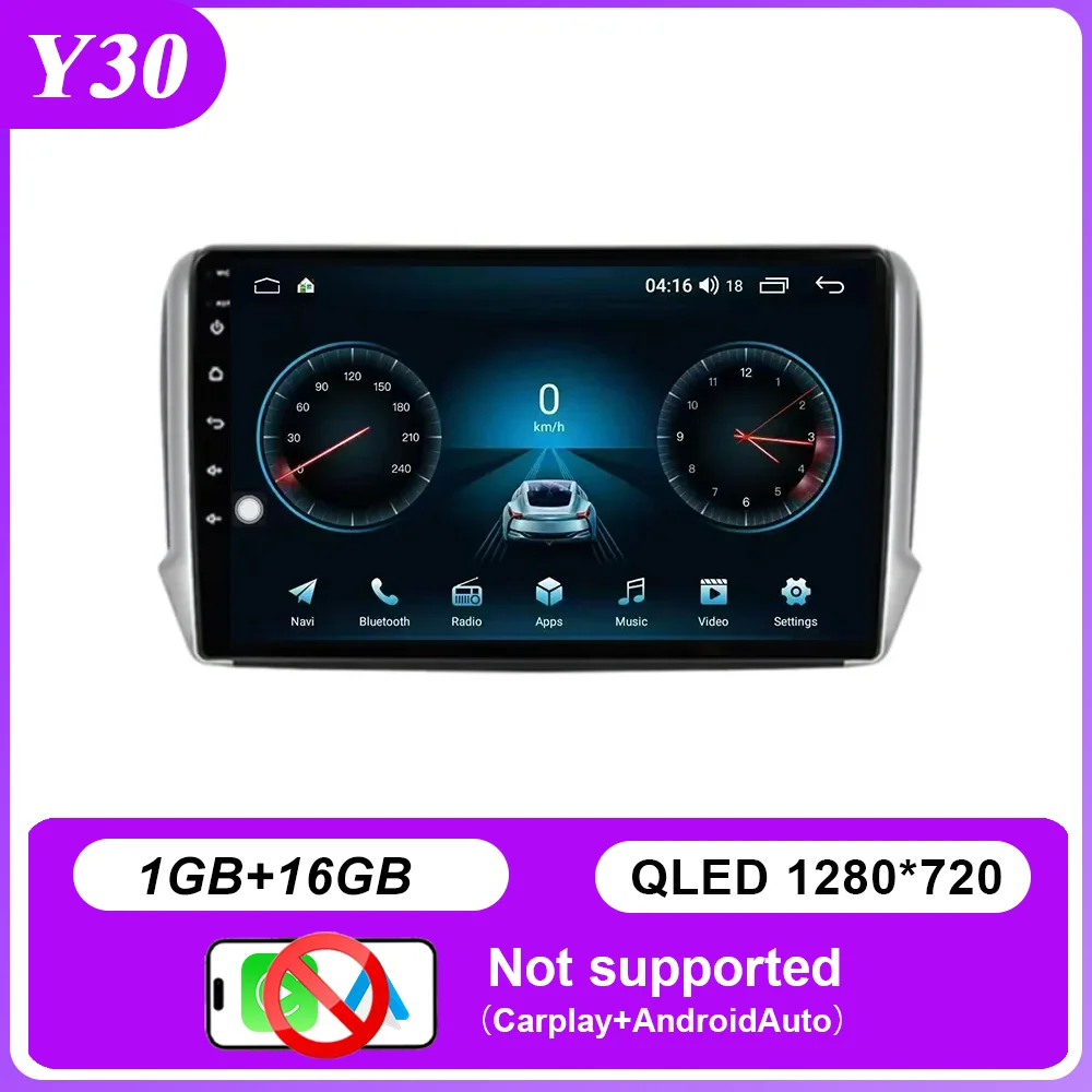 Carplay Android Auto Autoradio Voor Peugeot 2008 208 Serie 2012-2018 Multimidia Video Player QLED Scherm 2din stereo Head Unit