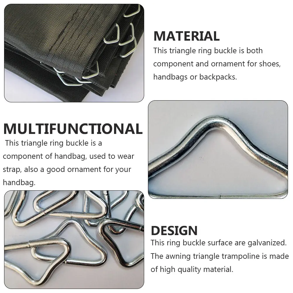

30 pcs Trampoline Iron Triangle Rings Galvanized Steel Wire Accessories Jumping Bed Sturdy Anti Rust