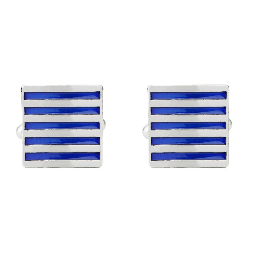 1 ペアストライプ合金カフスフレンチスタイルシャツスリーブファスナービジネスフォーマルウェアカフスボタンメンズレディース