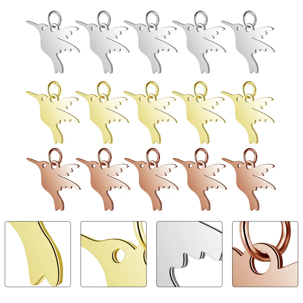 

15Pcs Bird Charm Pendants for Jewelry Making DIY Craft Kits Ornament Charms Set for Bracelets Necklaces Earrings Decor