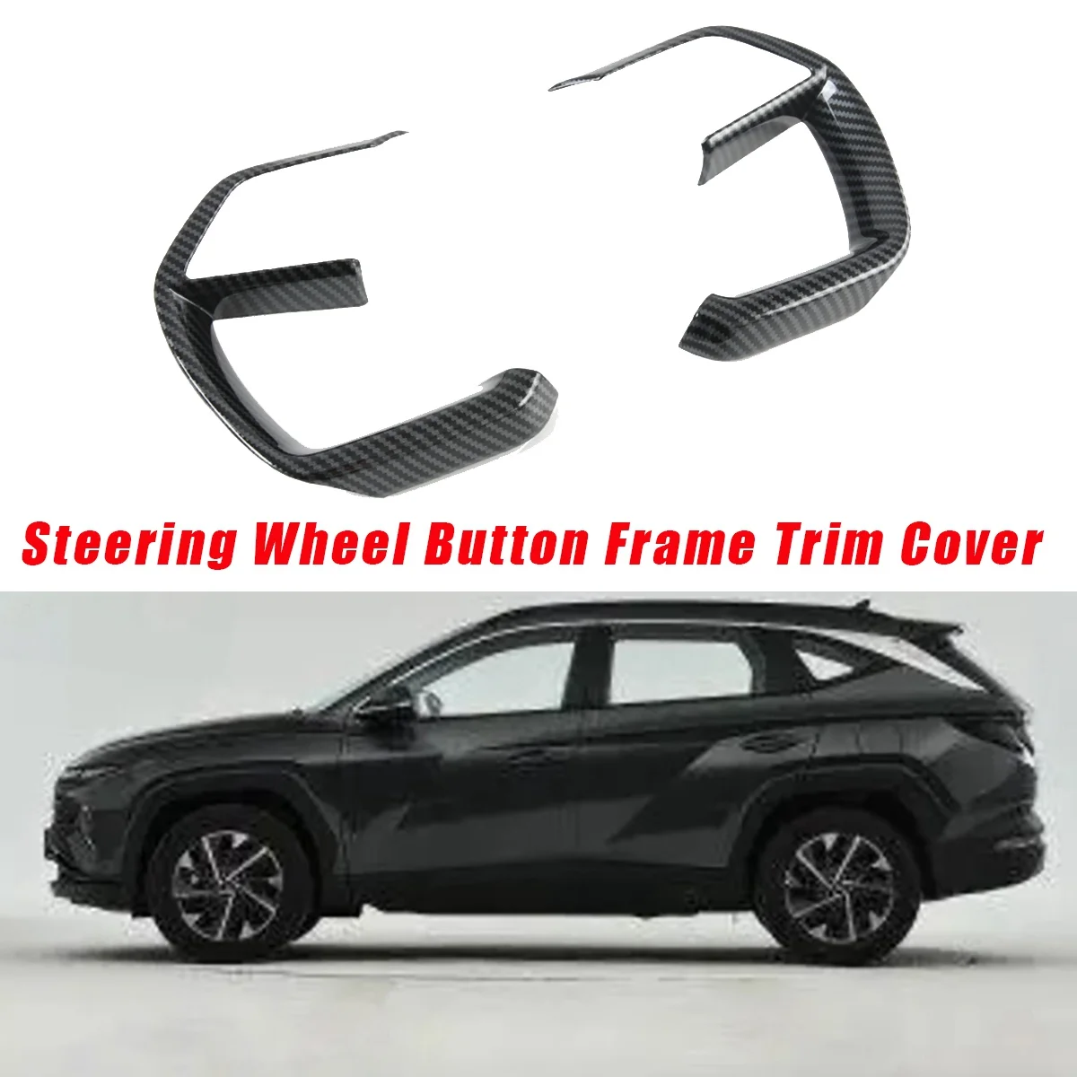 1Pair Car Steering Wheel Button Trim Cover for Hyundai Tucson L Nx4 2021-2023 Steering Decoration Frame Stickers