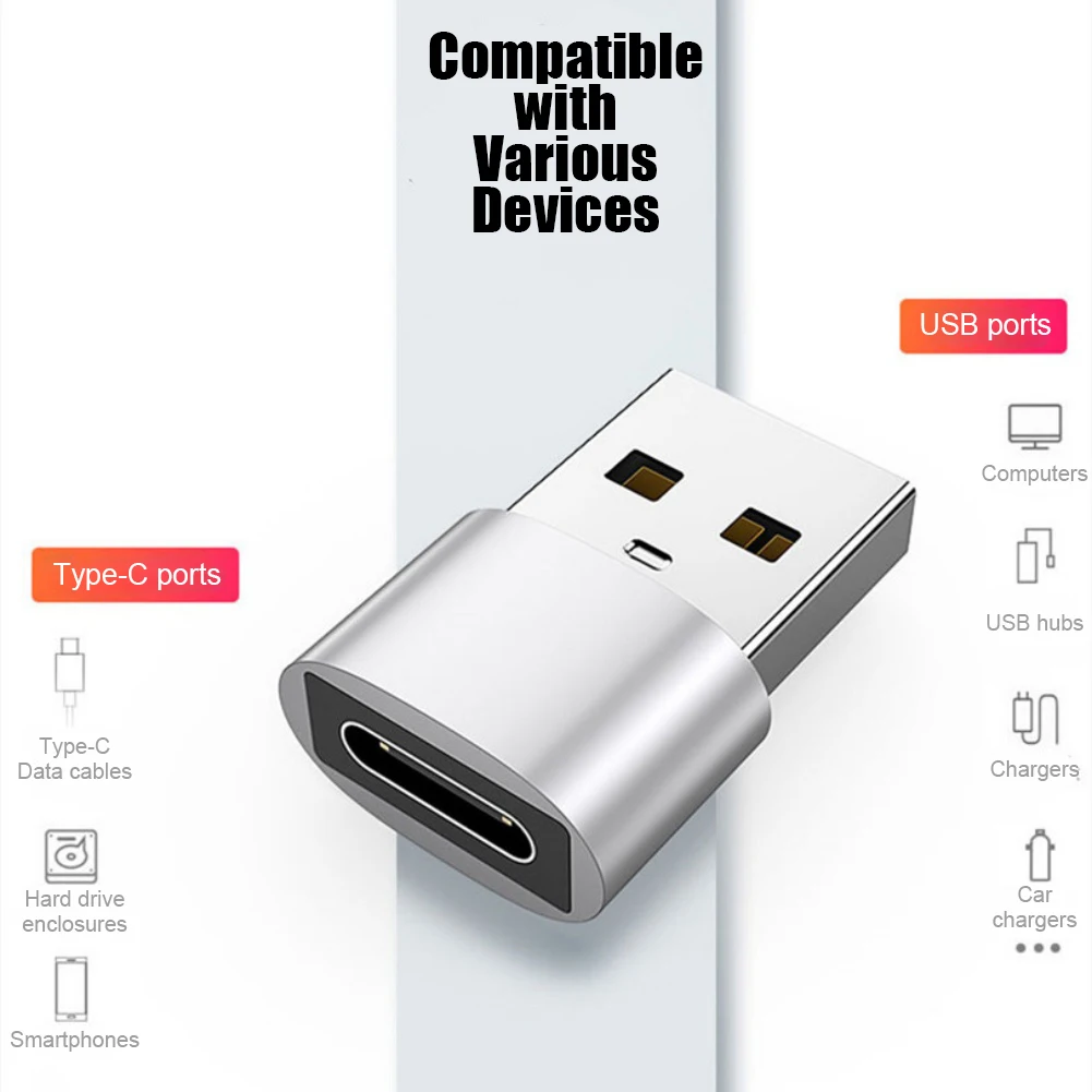 Portable Charging Adapter Type-C Female To USB 2.0 Male Transverter OTG Adapter For Mobile Phones Tablets Laptop