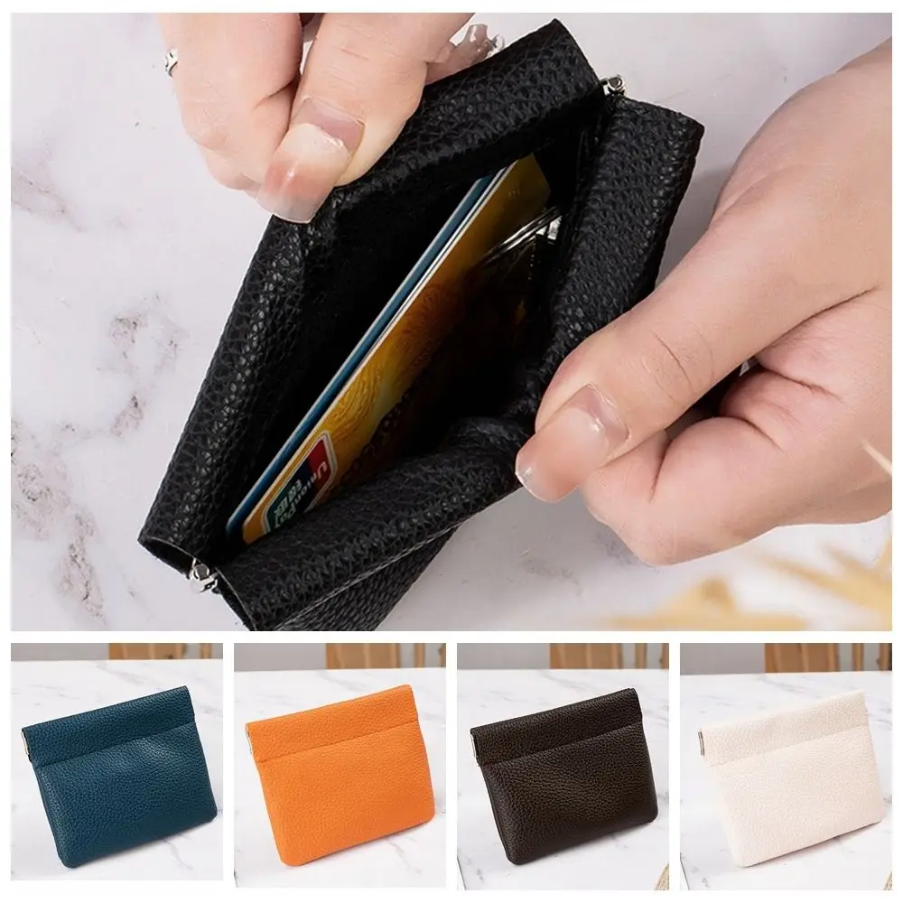 

Large Capacity Self-closing Coin Purses PU Leather Mini Data Cable Storage Bag Change Bag Card Holder PU Lipstick Bag Travel
