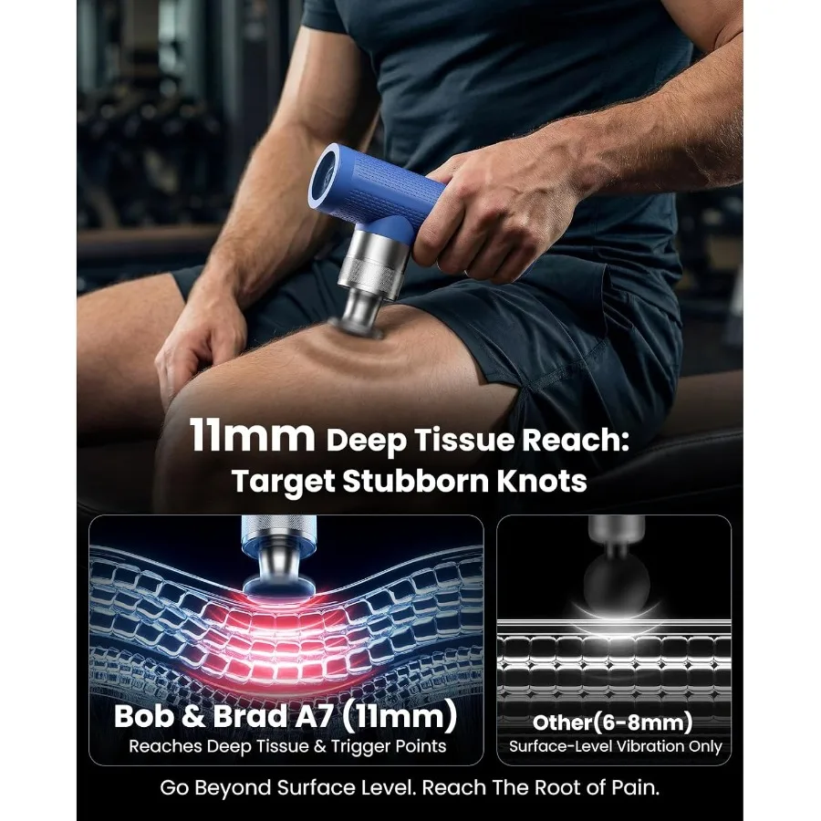 A7 Professional Deep Tissue Massage Gun with Metal Head and Quiet Portable 11mm Amplitude FSA-HSA Eligible for Back/Neck Pain R