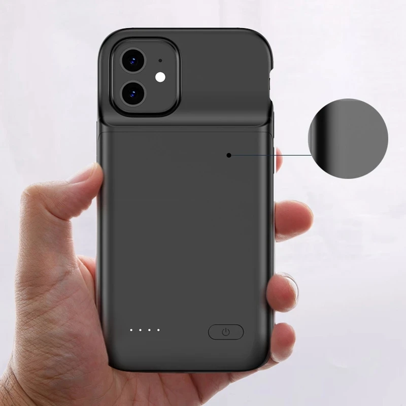 Power Bank Back Clip Type Wireless Fast Charger Soft-edged Phone Case  Powerbank Ultra Thin Shockproof Bateria For IPhone 13 12