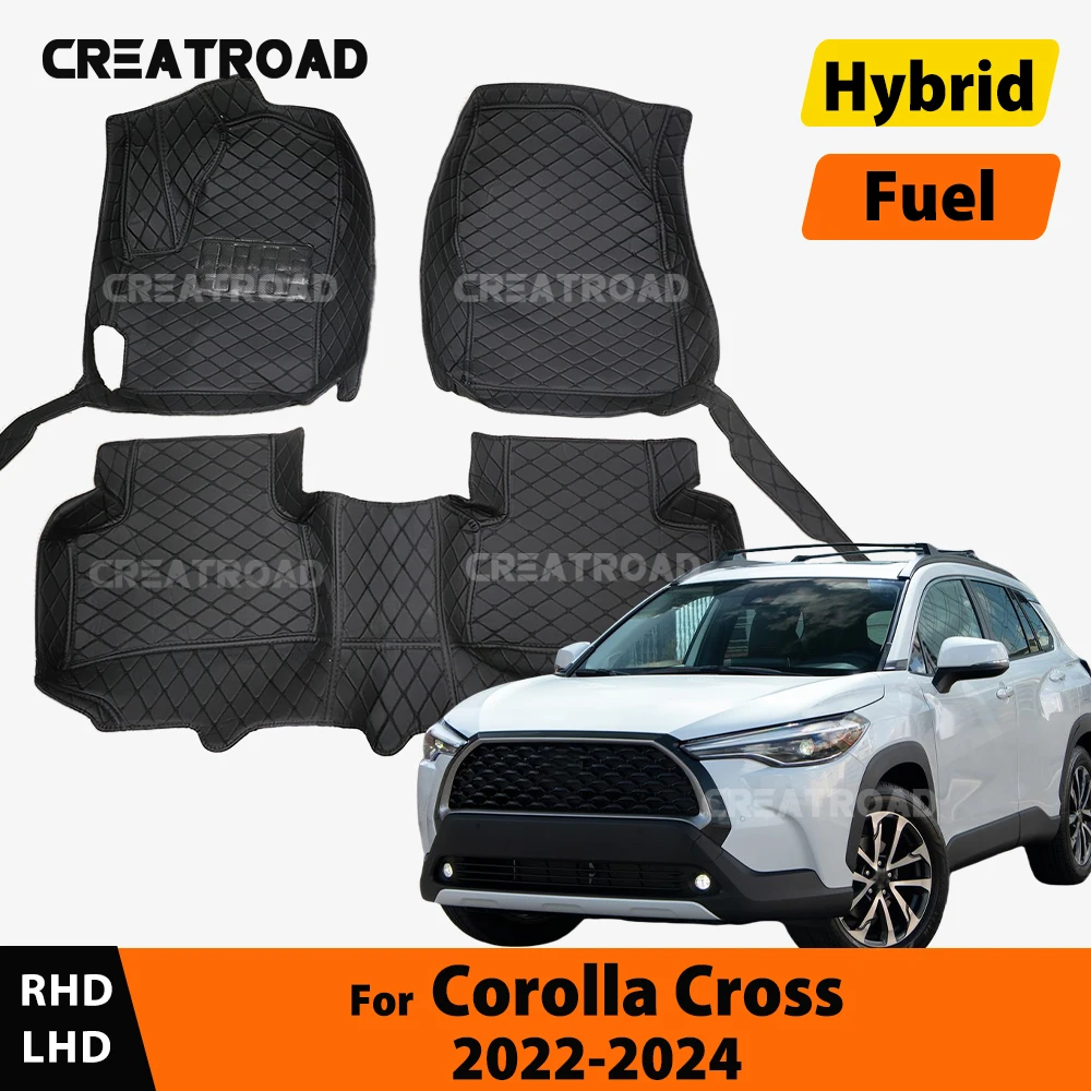 

CREATRO For Toyota Corolla Cross 2022-2024 2023Car Floor Mats Custom Auto Foot Pads Automobile Carpet Cover Interior Accessories