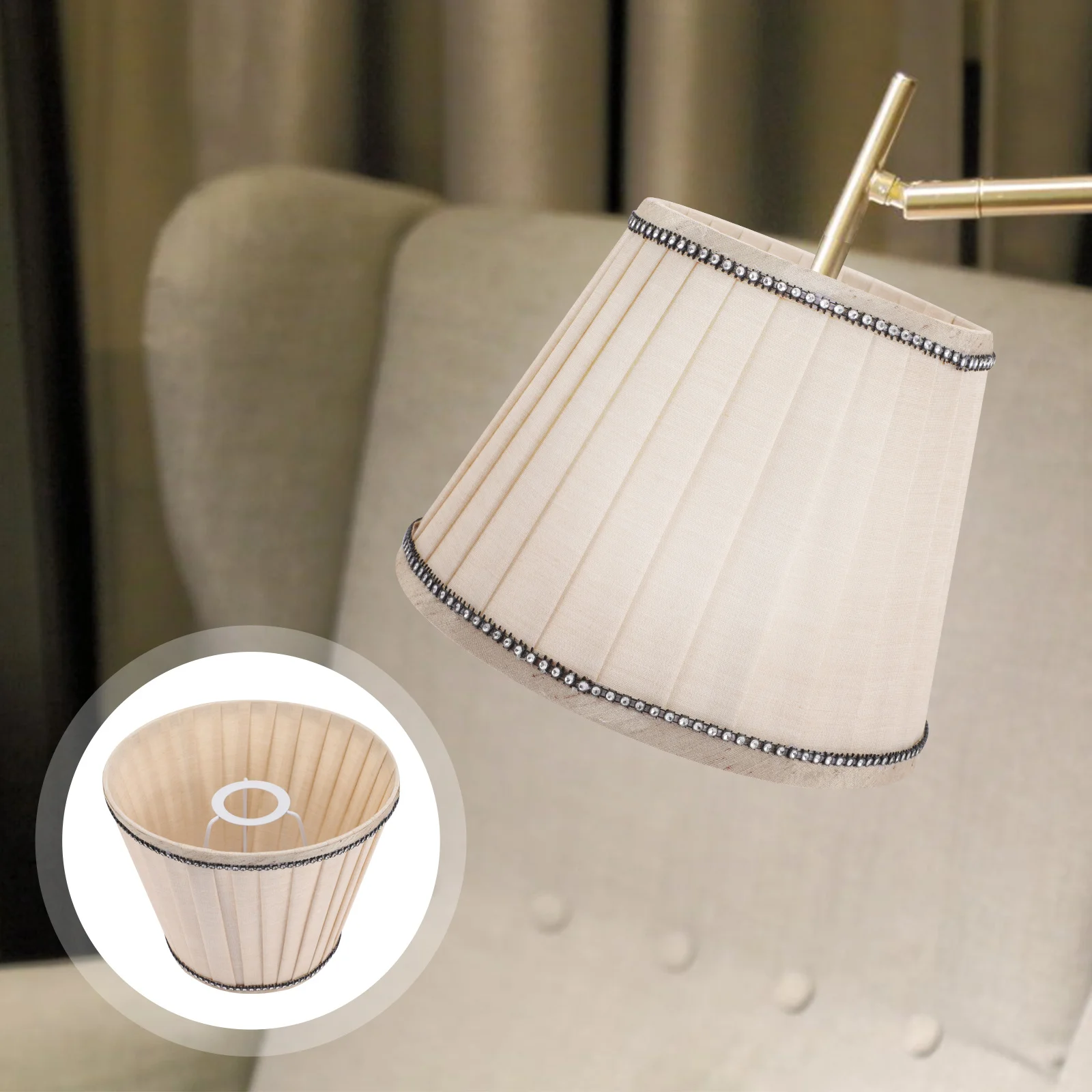 

Cloth Lampshade Pleated Design Softens Light For Table Floor Bedside Hotel Decor Replacement Lighting Accessory