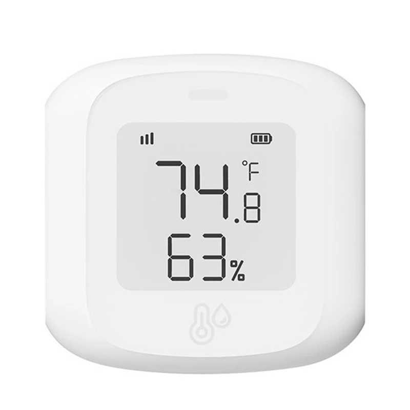 Tuya Smart Zigbee Sensor de temperatura y humedad LCD, Detector inalámbrico, conexión inteligente, soporte para el hogar