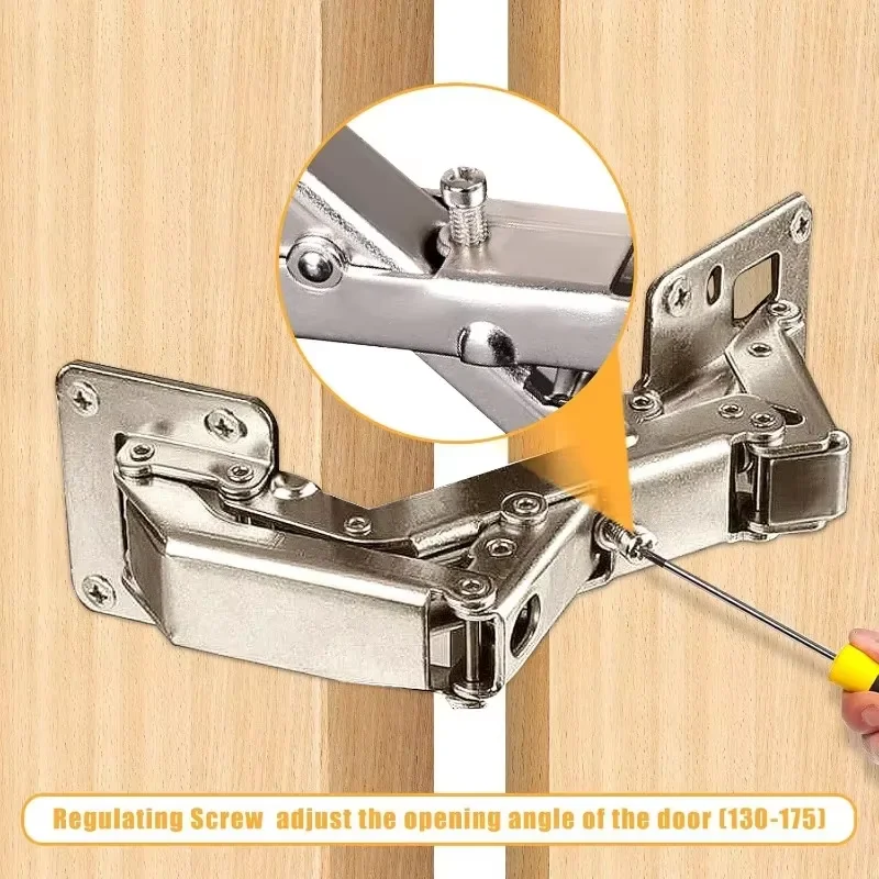 Hydraulic Damping Hinge Cabinet Door Soft Close Overlay Full Cover for 25-40mm Thick Board Side Mount