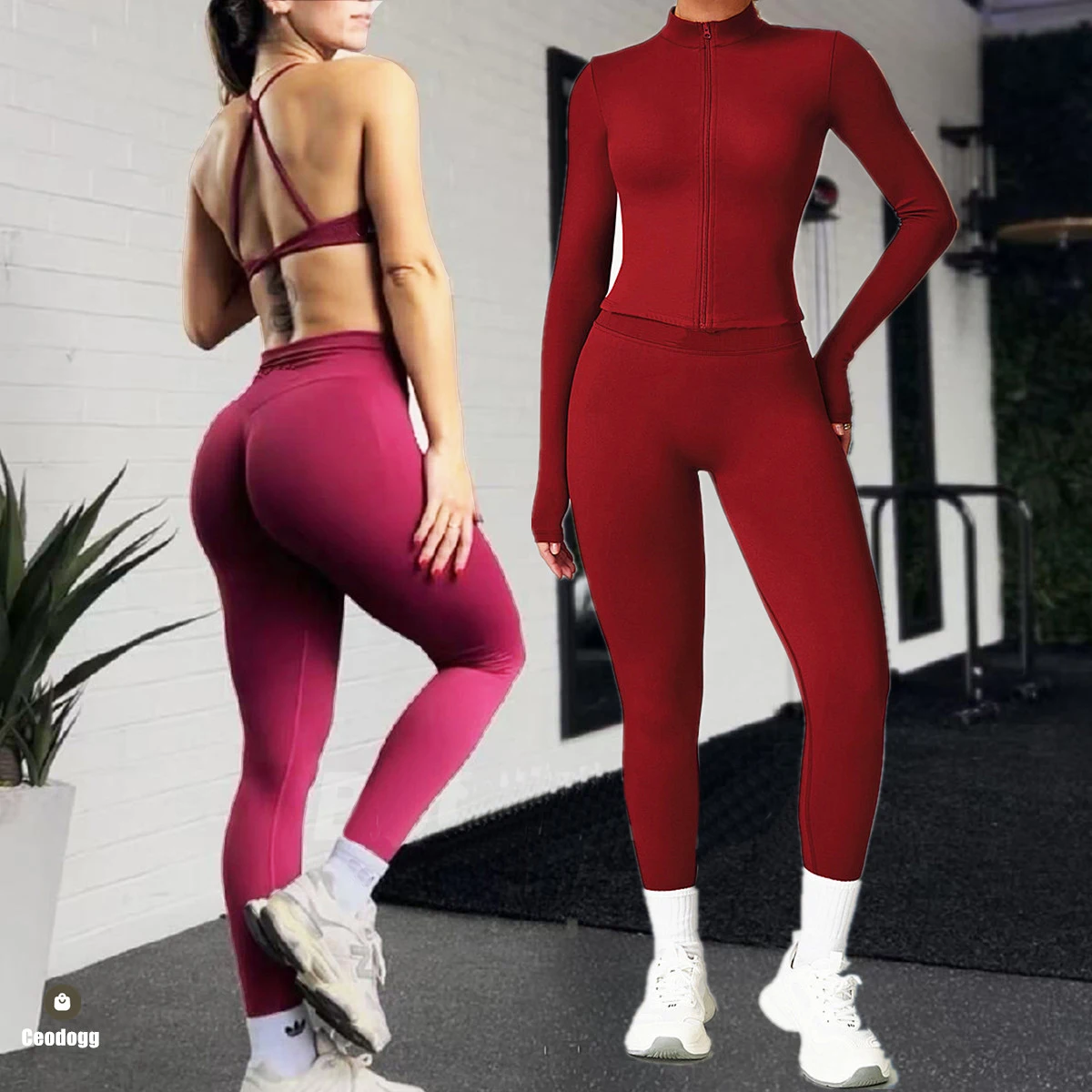 1/2 pçs roupas esportivas torção dinâmica mulheres treino conjunto de yoga ginásio jaqueta de fitness sutiã esportivo ginásio scrunch leggings ativo wear xp398