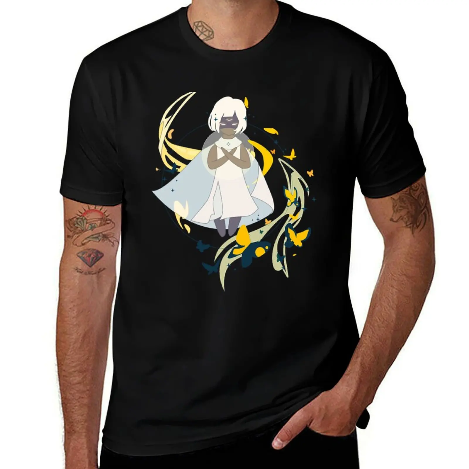 Yellow butterflies - sky COTL children of the light T-Shirt Worker Basic Short Sleeve Tee