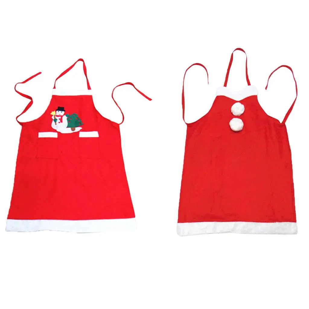 Christmas Waitress Costume Adult Apron Non-woven Fabric Apron Dress for Holiday Dinner Party