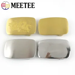 Meetee 1Pc/2Pcs 39mm High-grade Stainless Steel Brass Men Belt Buckle for 37-38mm Belts Clasp Head Jeans Leather Craft Accessory