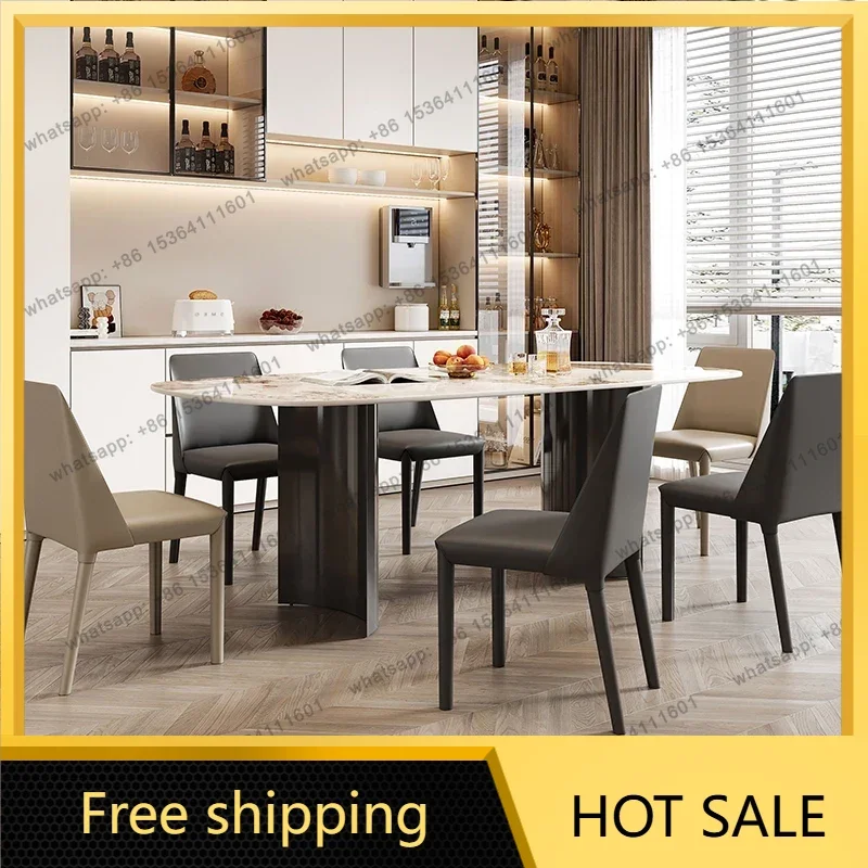LJY Romantic French Dining Table Modern Light Luxury Minimalist Cream Style Table Restaurant Hallway Comfortable Muebles Furnitu