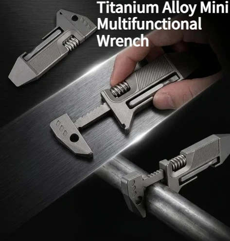 Creative Titanium Alloy Mini Multifunctional Wrench Outdoor EDC Portable Bottle Opening Tool