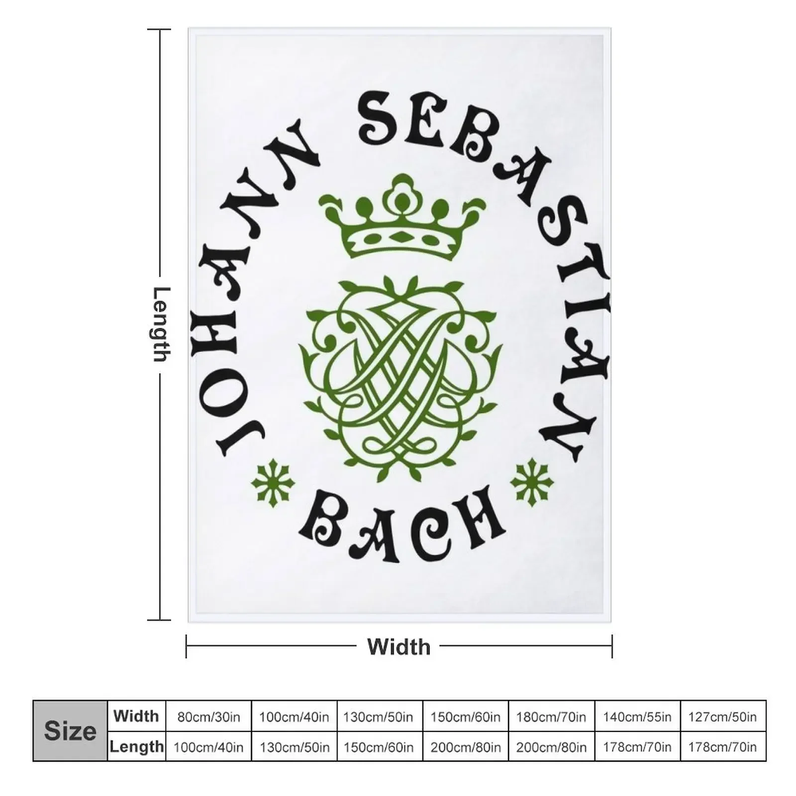 Johann Sebastian Bach - Monogram - 07 Throw Blanket Warm Cute Plaid Quilt Soft Plush Plaid Blankets