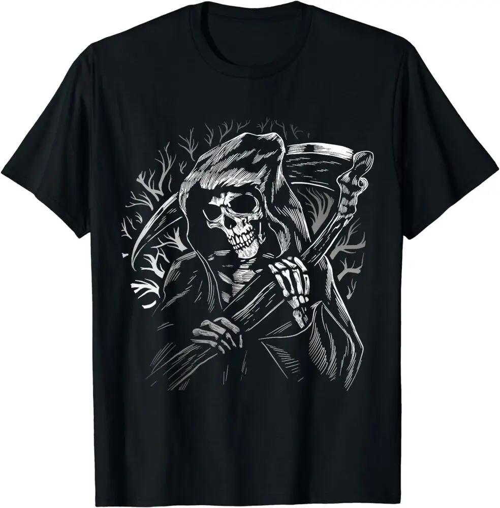 Grim Reaper Skull, Death Scythe Dead Gothic Horror T-Shirt Anime Graphic T-shirts For Men Clothing Women Short Sleeve Tees