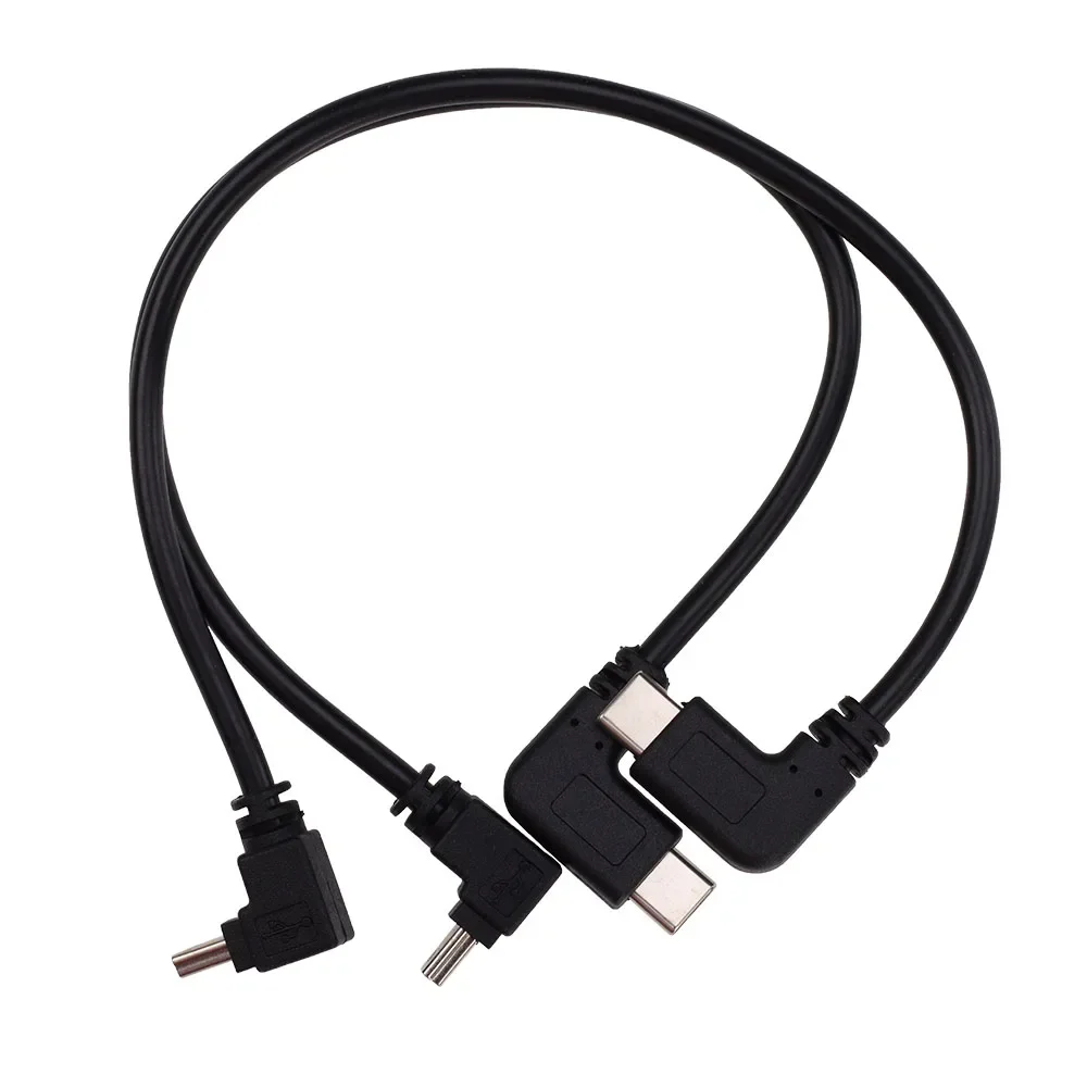 

100pcs 90 Degree Angle Mini USB 5Pin Male to Type-C Male Cable Converter OTG Adapter Data Cord Cables