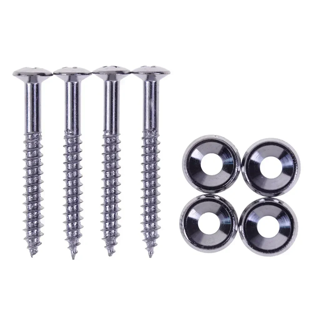 4pcs Guitar Neck Joint Plate Screw Bushings Ferrules With Bushings&Bolts Electric Guitars Instrument Metal Mounting Musical Neck