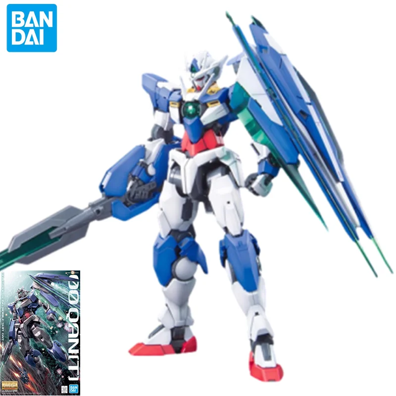 Bandai Mobile Suit Gundam model GNT-0000 mecha toy MG 00  quantum type assembled figure children's  birthday gift