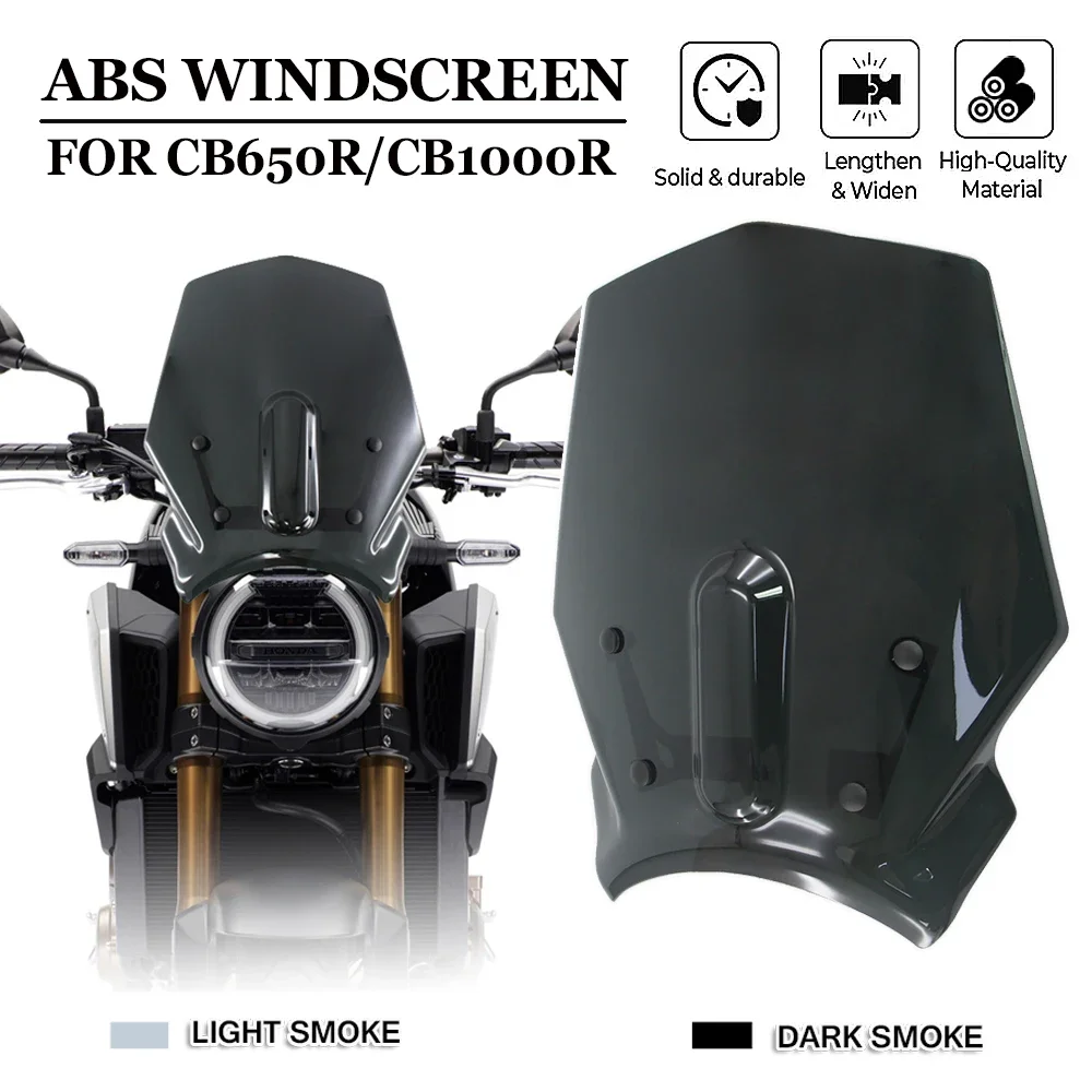 Sports Windscreen For Honda CB650R 2019-2021 CB1000R 2018-2020 2021 Motorcycle Windshield Wind Deflector Protector With Bracket