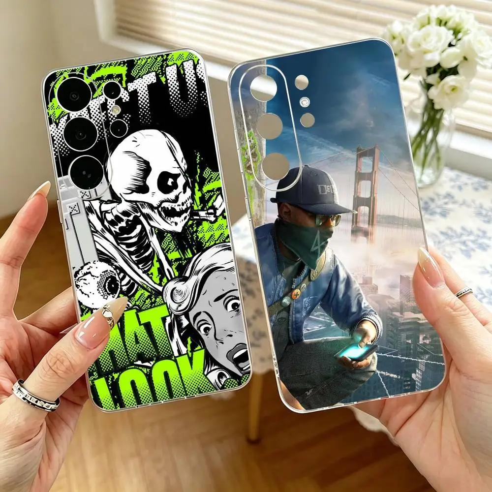 Game Watch Dogs 2 gift  Phone Case Transparent Silicone Soft For Samsung S25,S24,S21,S22,S23,S30,Ultra,S20,Plus,Fe