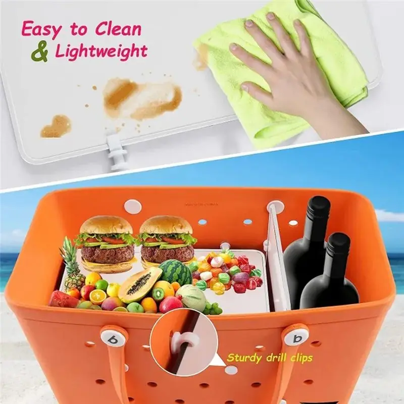 TEXU Divider Tray Plastic Divider Tray Durable Divider Tray For Bogg Bag Compatible With Large X Bagg Bag 30Cmx21.5Cmx0.6CM
