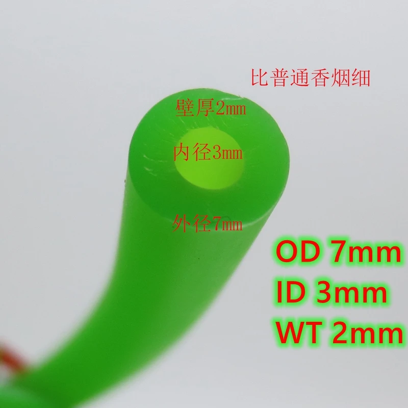 Verde Faixa de Borracha Natural Látex 310 Metros 3070 Tubo Puxar Corda os Tubos de Látex Torniquete Corda Elástico Slingshot Borracha Banda 3*7
