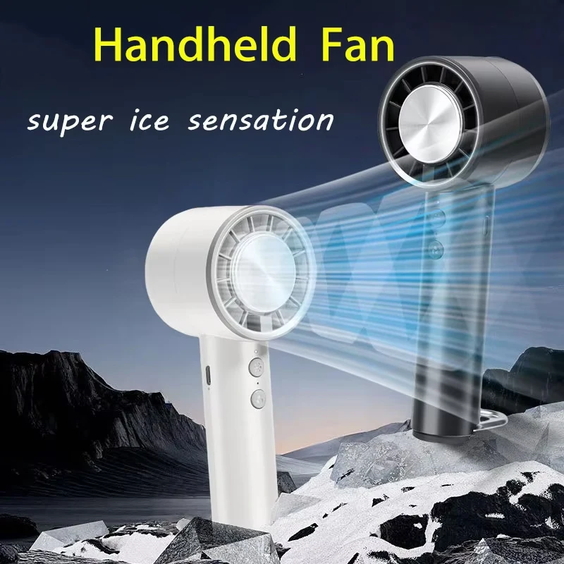 New Handheld Small Fan Refrigeration Air Conditioner Portable Silent High-speed Led Display High Wind Power Usb Charging 2025