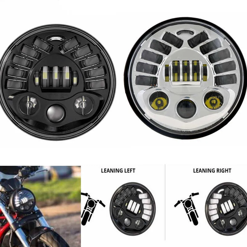 Model 8790 7inch LED High and Low Beam Adaptive Headlight with Black Inner Bezel, 1 Pack