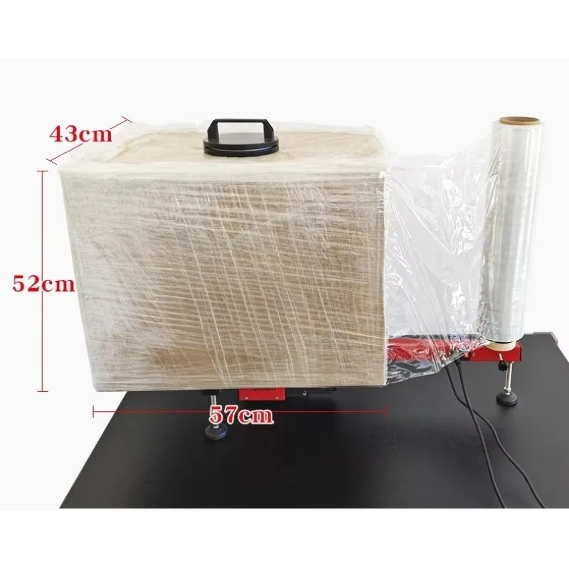 

【Brand new】Electric Pneumatic Automatic Film Wrapping Machine Food Beverage Apparel Carton Pouch Packaging Easy Operation Wide A