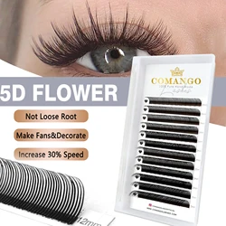 CoMango 5D Lash Extension 0.07 C/D Premade Volume Fans Natural Flora Lashes Full Dense Soft Faux Mink W Eyelashes