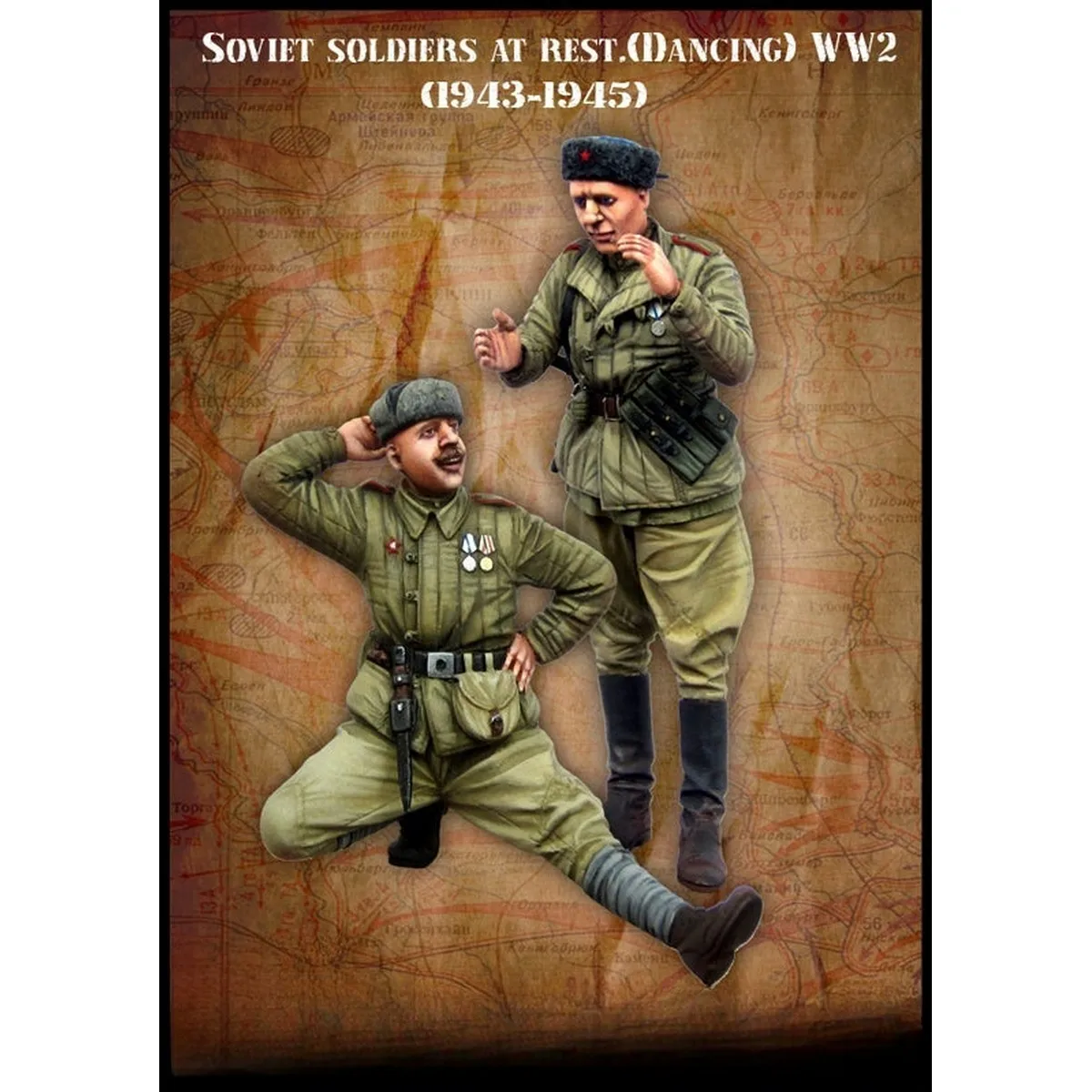 

1/35 комплект неокрашенной модели из смолы, военная тема, советский солдат на отдыхе (танцы) в разобранном и неокрашенном виде GK