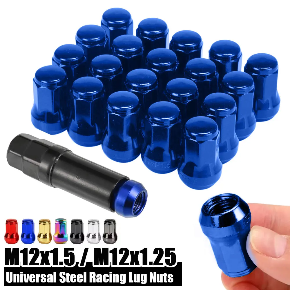 

20PCS Universal Steel Racing Lug Nuts Screw - M12x1.5/1.25 (32mm) For Nissan Infiniti Subaru Suzuki