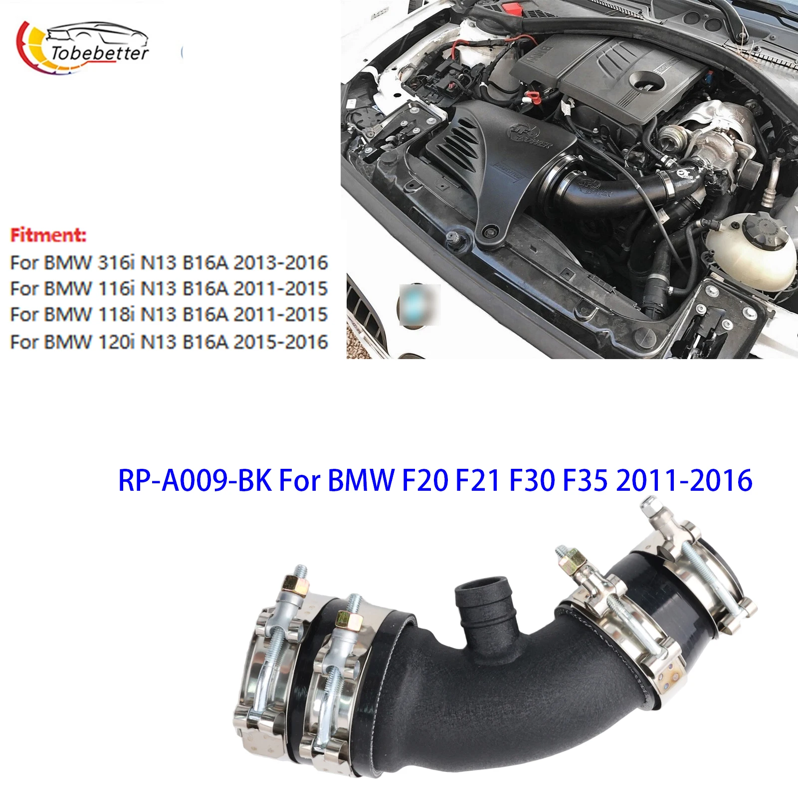 aluminum upgraded For BMW N13 Turbo Charge Intake Pipe 116i 118i 316i F20 F21 F30 F31 F35 SG71367