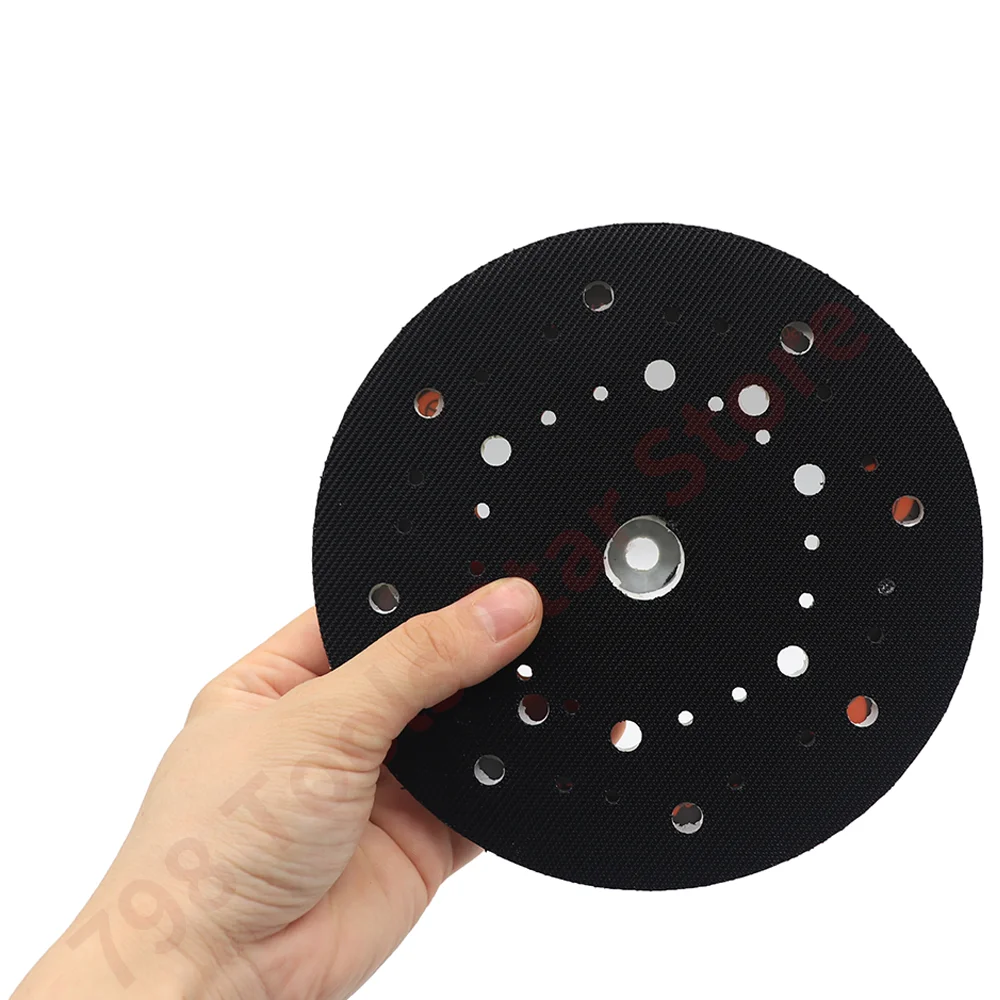 6 Inch 44 Hole Backing Plate Hook & Loop Dust Free Sanding Pad,M8-17T Thread Self Adhesive Grinding Pad for RUPES Orbital Sander