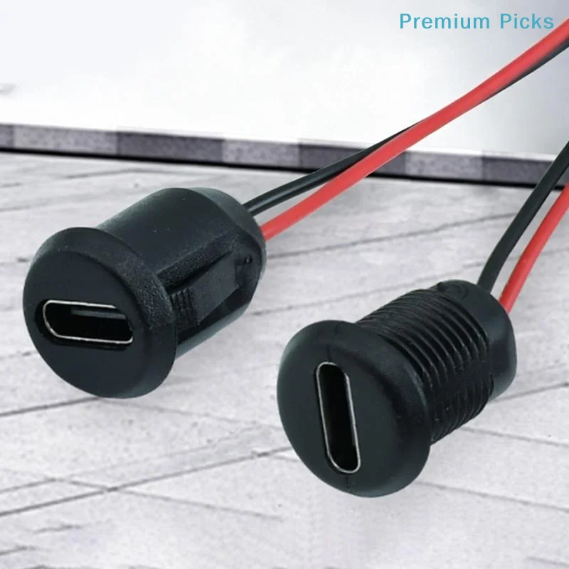 portableUSB Type-C Female Chassis Jack Connector 1Pcs Waterproof Charging Port for Audio Video Equipment Upgrade